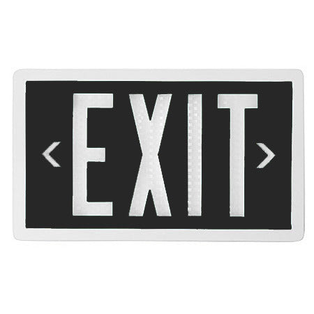 Exit Sign - Self Luminous Tritium - Black - 10 or 20 Year - Single / Double Sided