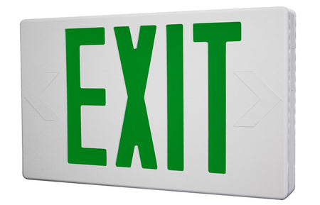 Exit Sign - Green LED - Standard White - Battery Backup