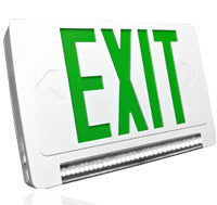 Exit Sign Green w/ Emergency Light Bar Combo - LED Only