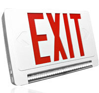 Exit Sign Red w/ Emergency Light Bar Combo - LED Only