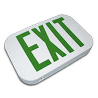 Exit Sign, Low Profile Modern - Green LED - Battery Backup