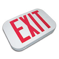 Exit Sign, Low Profile Modern - Red LED - Battery Backup