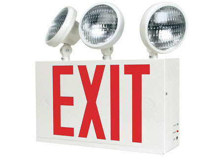 Combo Steel NYC Exit - 8'' Red LED - 3x12W Round Heads