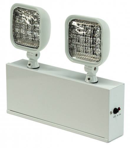 Emergency Light - Steel - 2 Sq. LED Heads - Remote Capable