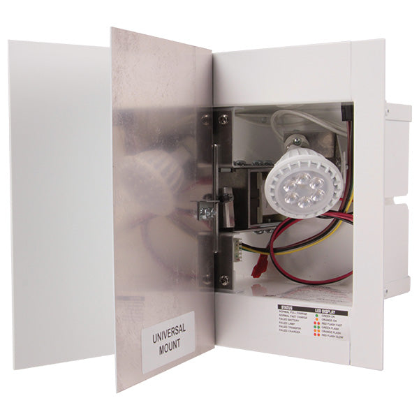 Stealth LED unit installation view with doors closed and white finish