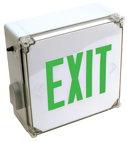 Red WLXTE Wet Location Polycarbonate Exit Sign