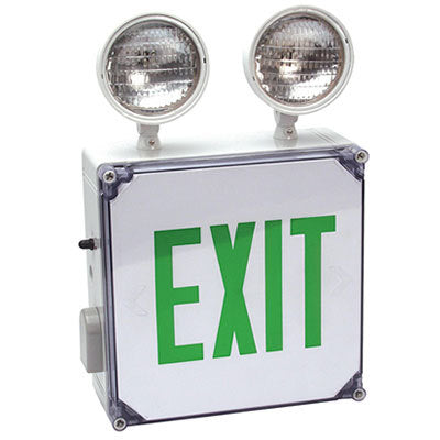 Combo Green Wet Location Exit Sign