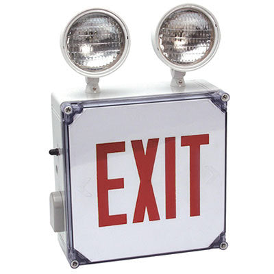 Combo Red Wet Location Exit Sign