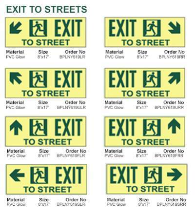 New York City Approved "Exit To The Street" Signs