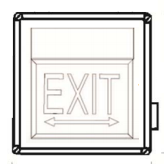Wet Location, Chicago Exit - Red LED - Fiberglass Shell / White Steel Sign