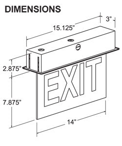 Edge Lit Exit Sign Dimensions
